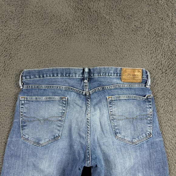 Polo Ralph Lauren Jeans Mens 33x30 Blue Varick Slim Straight Medium Wash Stretch - Picture 9 of 16